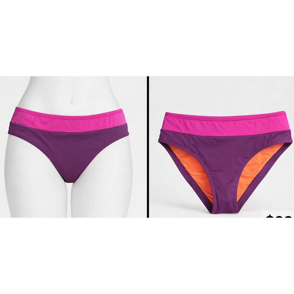 BCBGeneration Bikini Bottom Purple Pink Orange Women Size M Beach Swim Resort$39